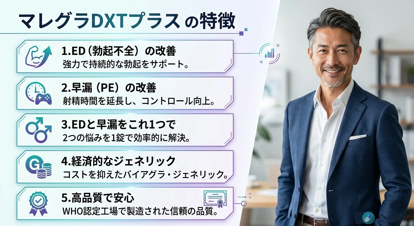 マレグラ-DXTプラス通販|1錠で早漏とEDを同時に改善 マレグラ-DXTプラス通販|1錠で早漏とEDを同時に改善