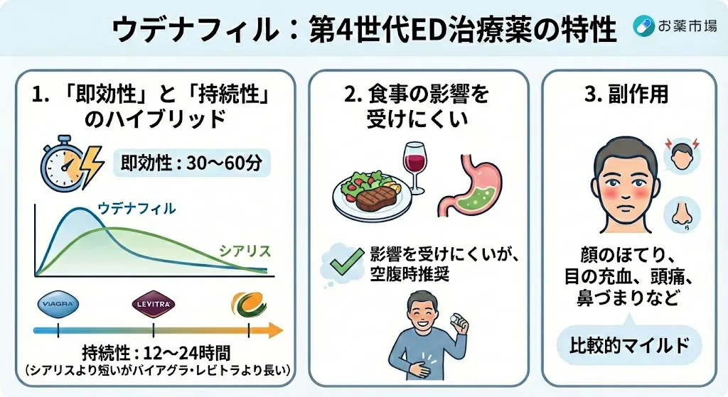 第4世代のED治療薬　ウデナフィルの特性