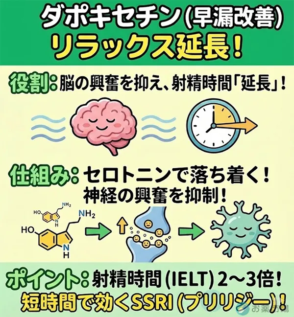 ダポキセチン（早漏改善）の働き