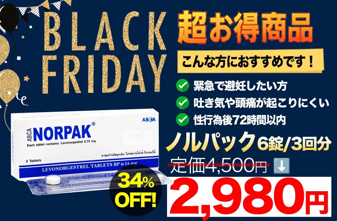 【ブラックフライデー】ノルパック 6錠/3回分