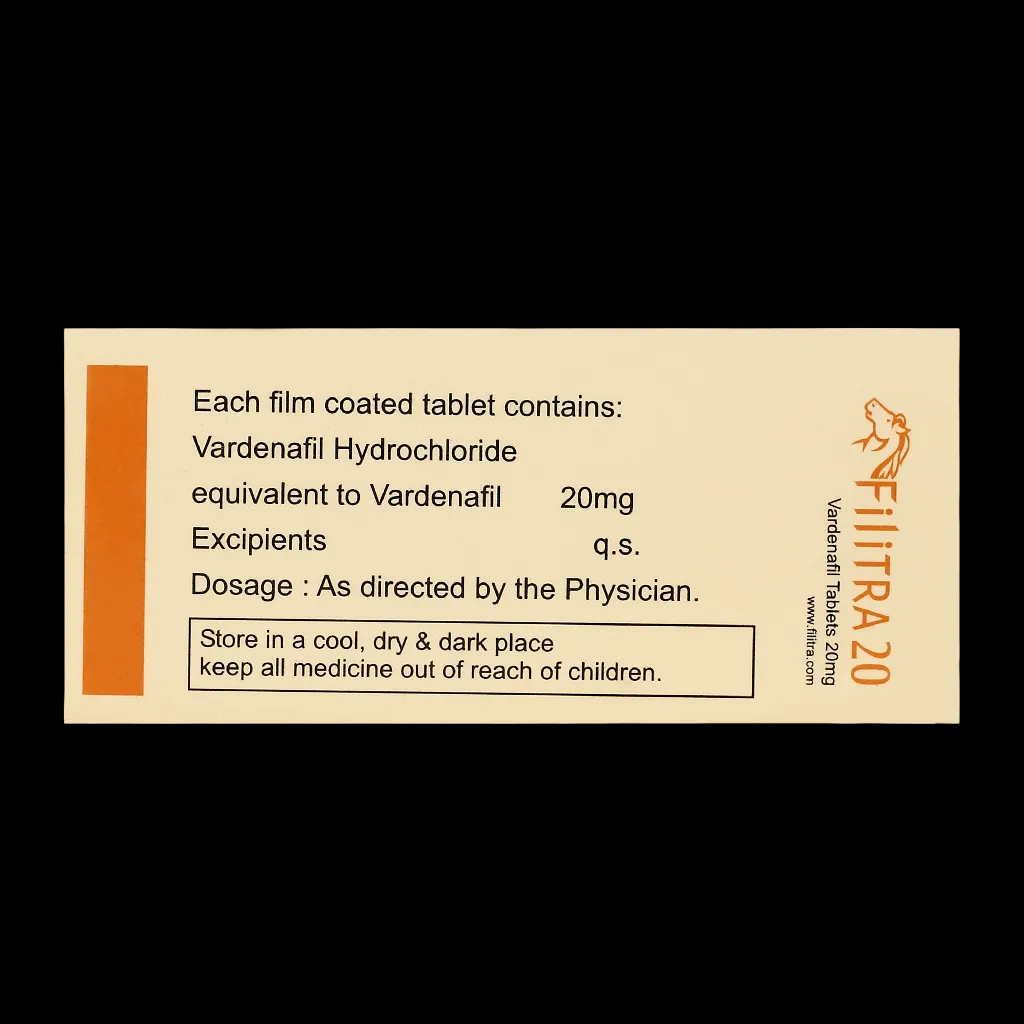 フィリトラ20mg10錠|タブレット型のレビトラジェネリックED治療薬 2